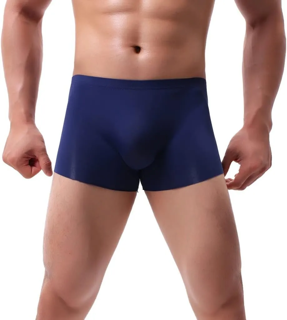 Mens Solid Color Cotton Comfort Performance Boxer Briefs,Soft Stretch Fabric Sweat-Wicking Supporter Underwear