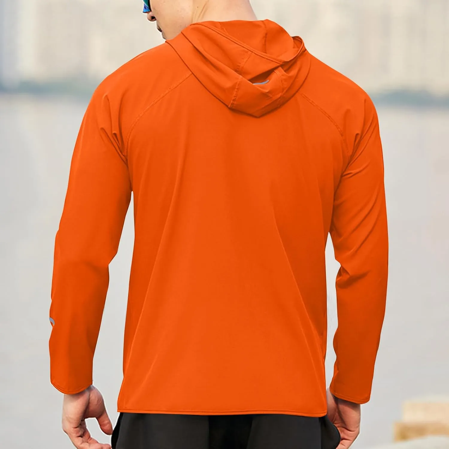 Mens Sport Coat Trendy Solid Color Running Hoodies Long Sleeve Workout Windbreaker Jackets Casual Zip Up Training Tops