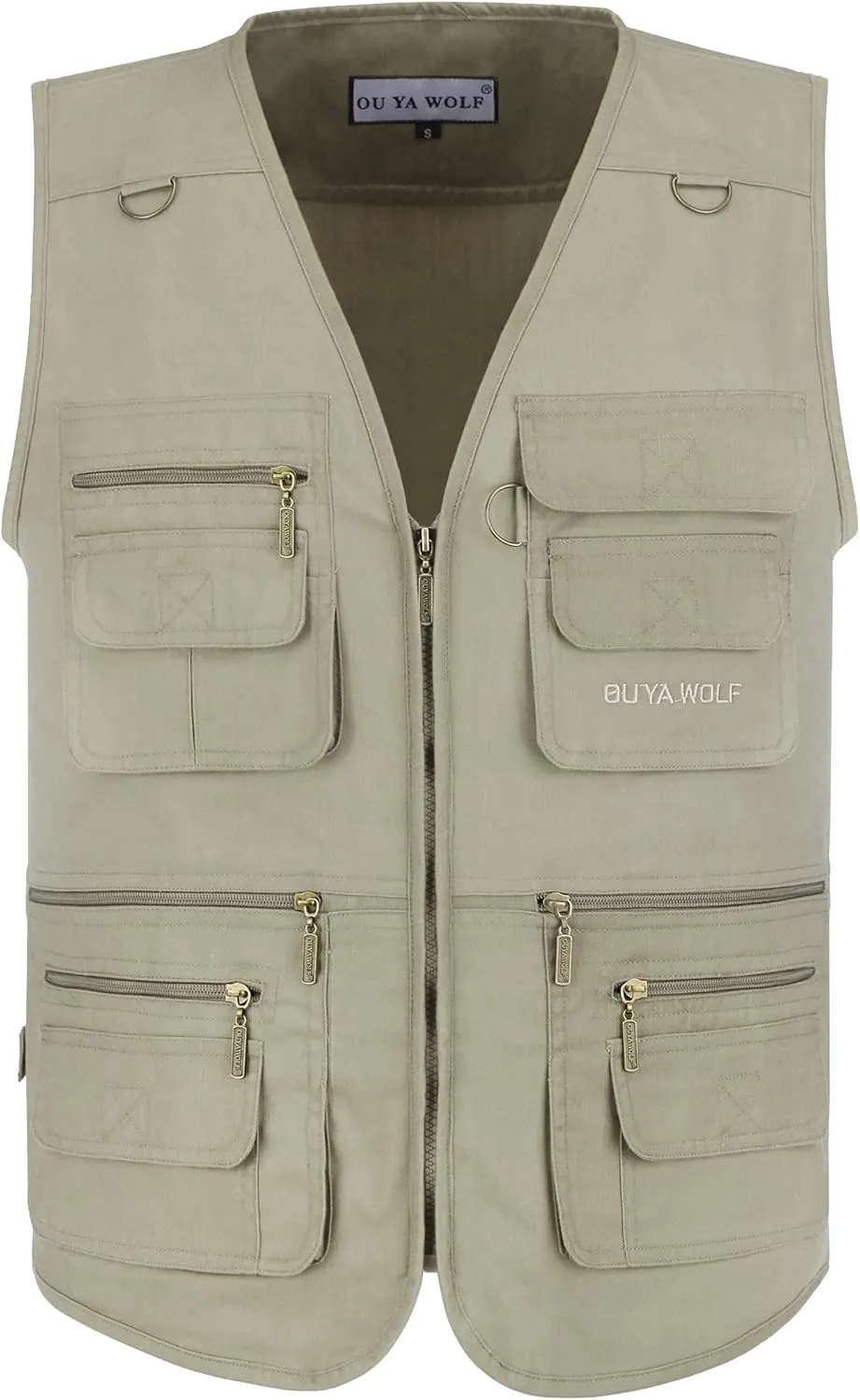 Men's Stone Washed Multi-pocketed Hunting Travel Fishing Utility Work Cargo Outerwear Outdoor Vest