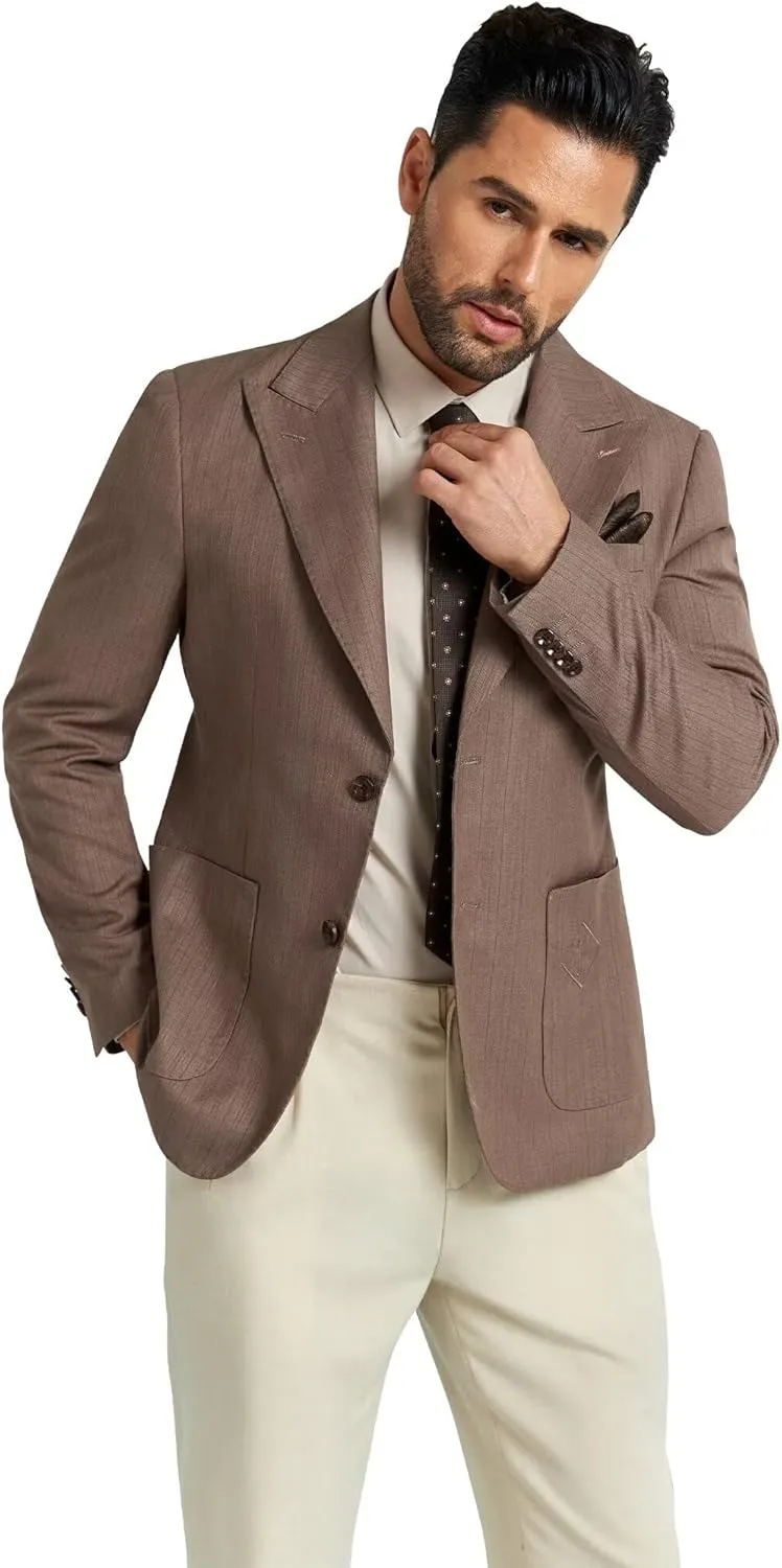 Mens Suit Blazer Slim Fit Sport Jackets for Men Formal Men Sport Coat 2 Button Peak Lapel Blazers for Men Prom Tuxedo Jacket