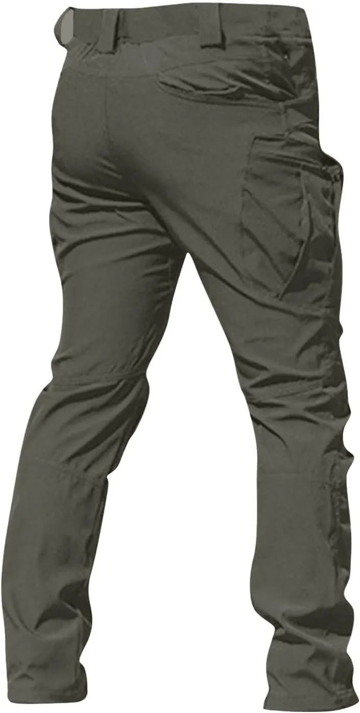 Mens Tactical Pants Waterproof Lightweight Outdoor Work Pants Casual Fishing Hiking Pants with Multi Pockets
