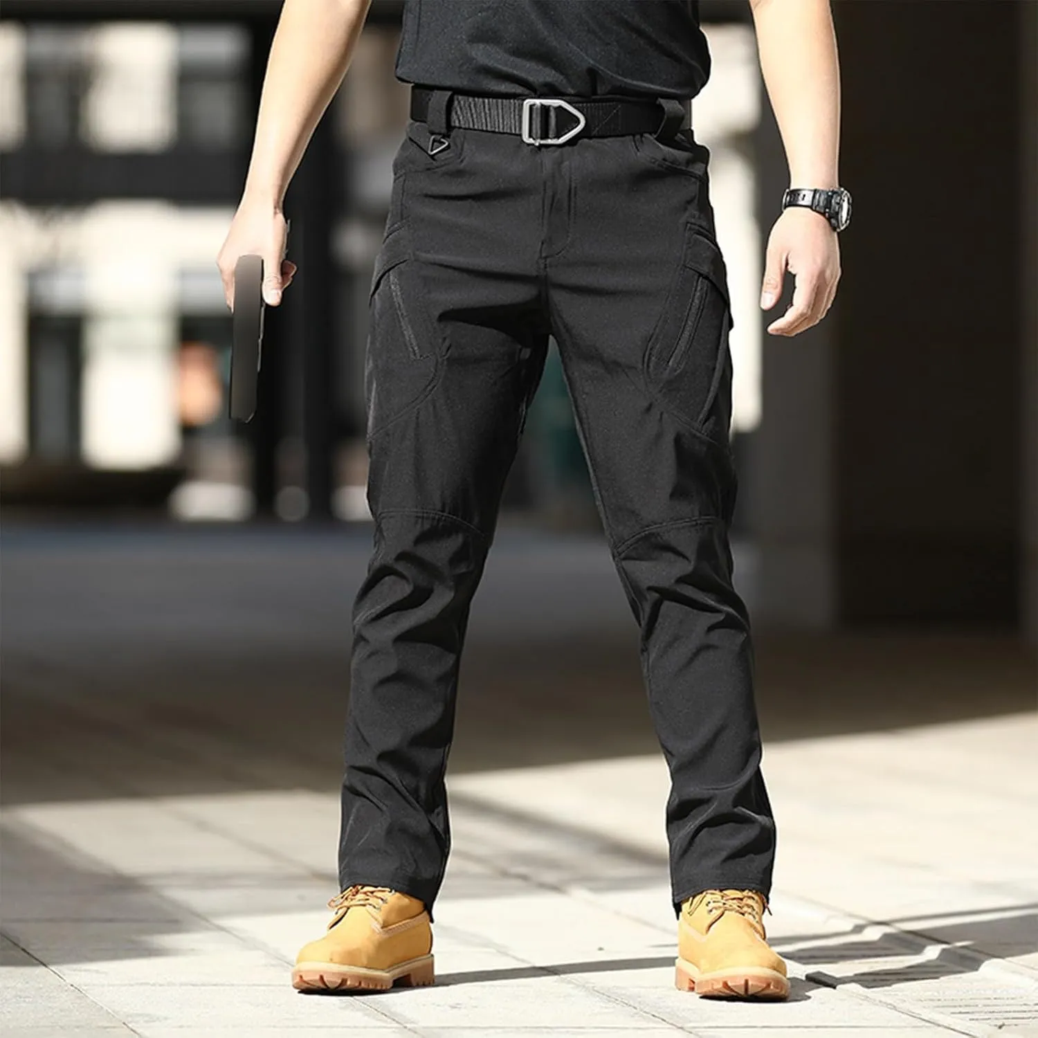 Mens Tactical Pants Waterproof Lightweight Outdoor Work Pants Casual Fishing Hiking Pants with Multi Pockets