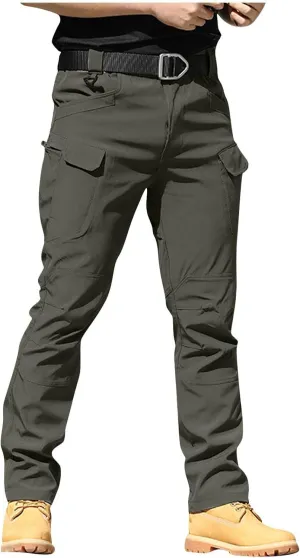 Mens Tactical Pants Waterproof Lightweight Outdoor Work Pants Casual Fishing Hiking Pants with Multi Pockets