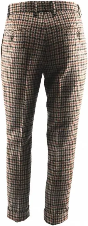Men's Tweed Plaid Suit Pants Wool Formal Suit Pants Classic Fit Business Versatile Dress Suit Trousers