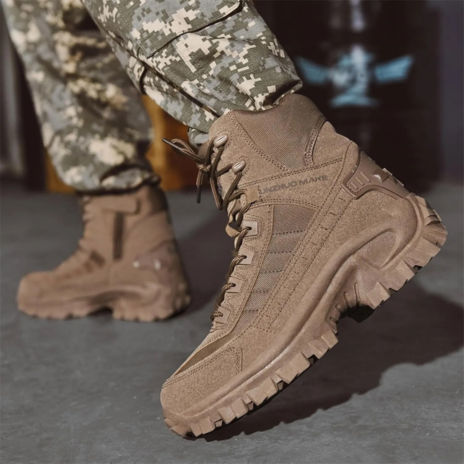 Men's Winter Fashion High Top Thick Sole Lace Up Hiking Shoes and Thick Sports Sneaker Organizers and Storage Men