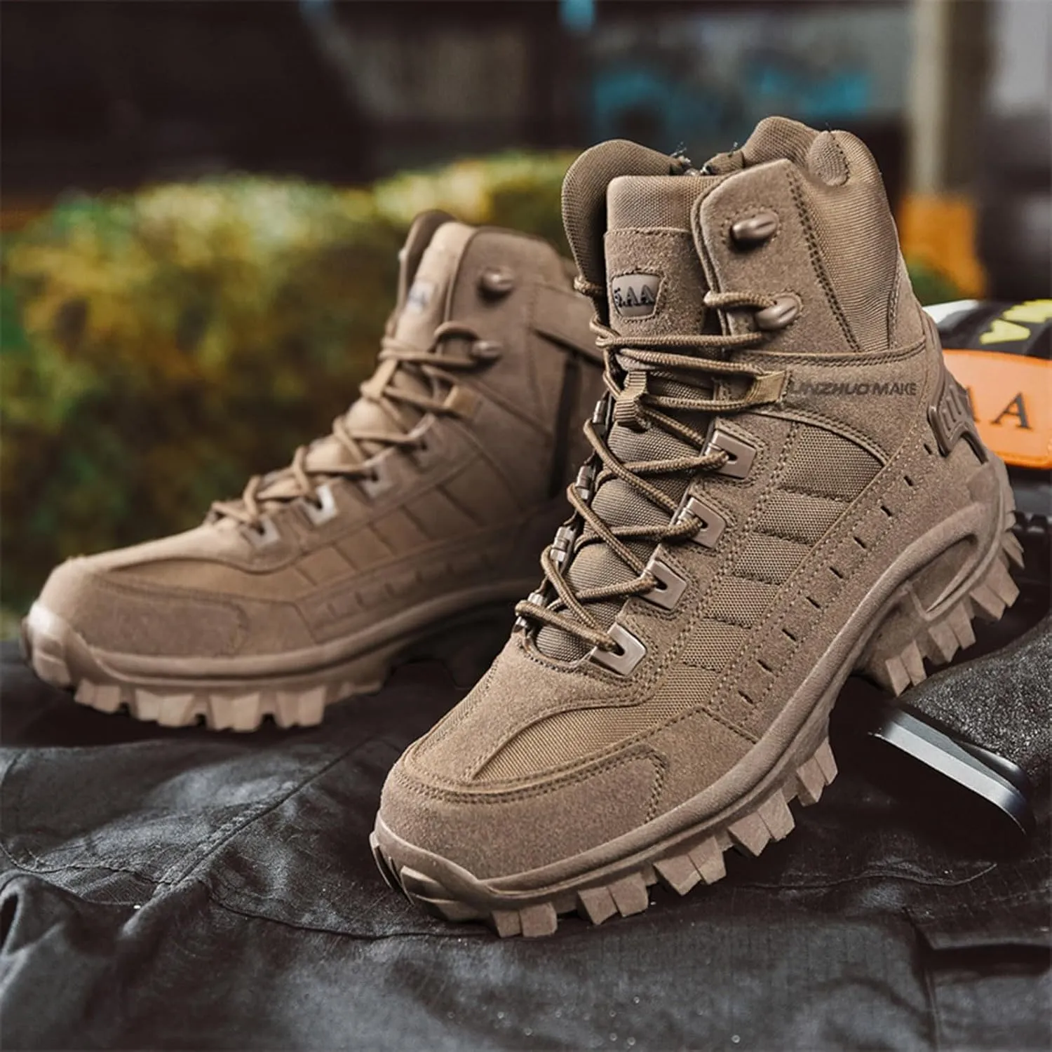 Men's Winter Fashion High Top Thick Sole Lace Up Hiking Shoes and Thick Sports Sneaker Organizers and Storage Men