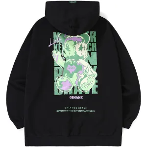 Minimalist Bear Print Long Sleeve Hoodies