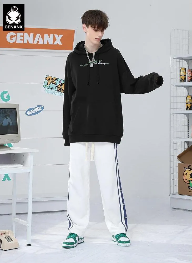 Minimalist Bear Print Long Sleeve Hoodies