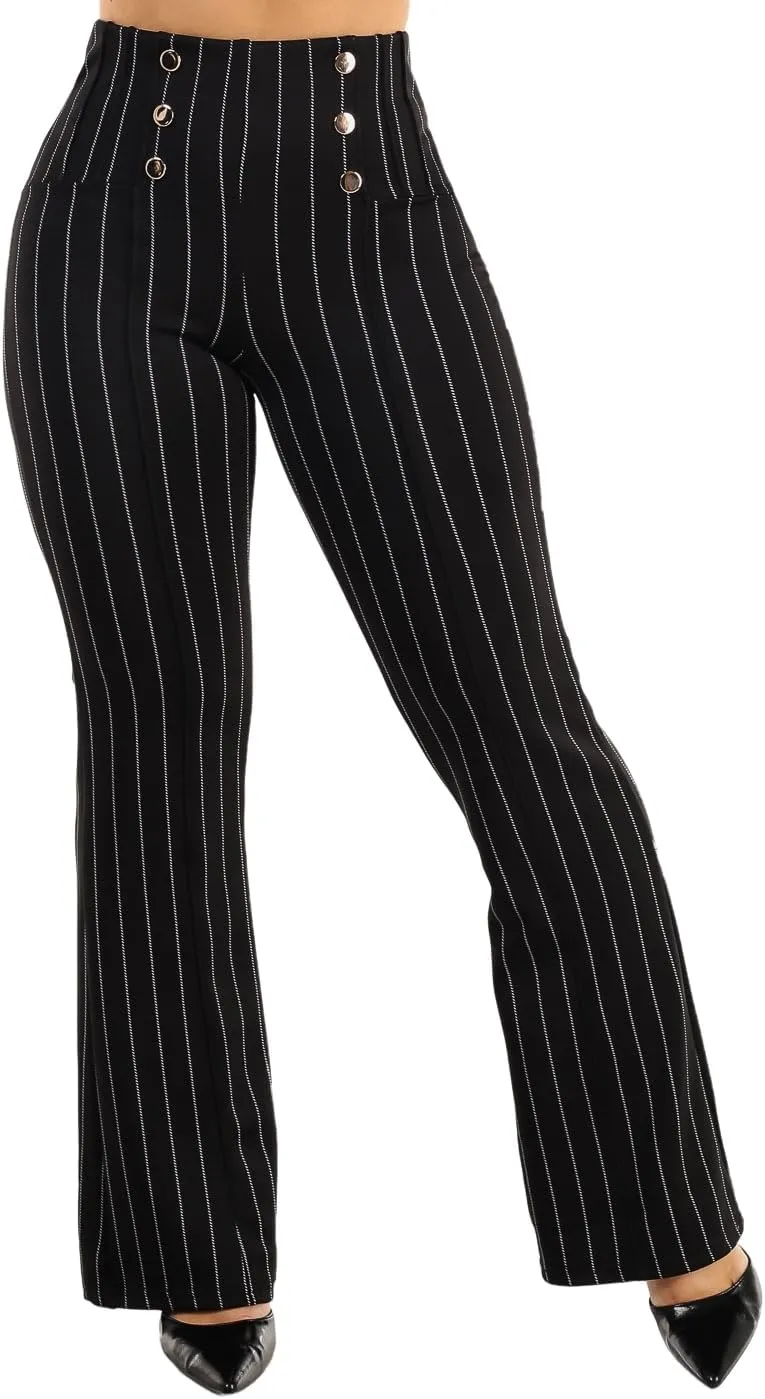 Moda Xpress Women's Juniors High Waist Pull On Stretchy Butt Lifting Black, Plaid, Printed Skinny Pants 10596R