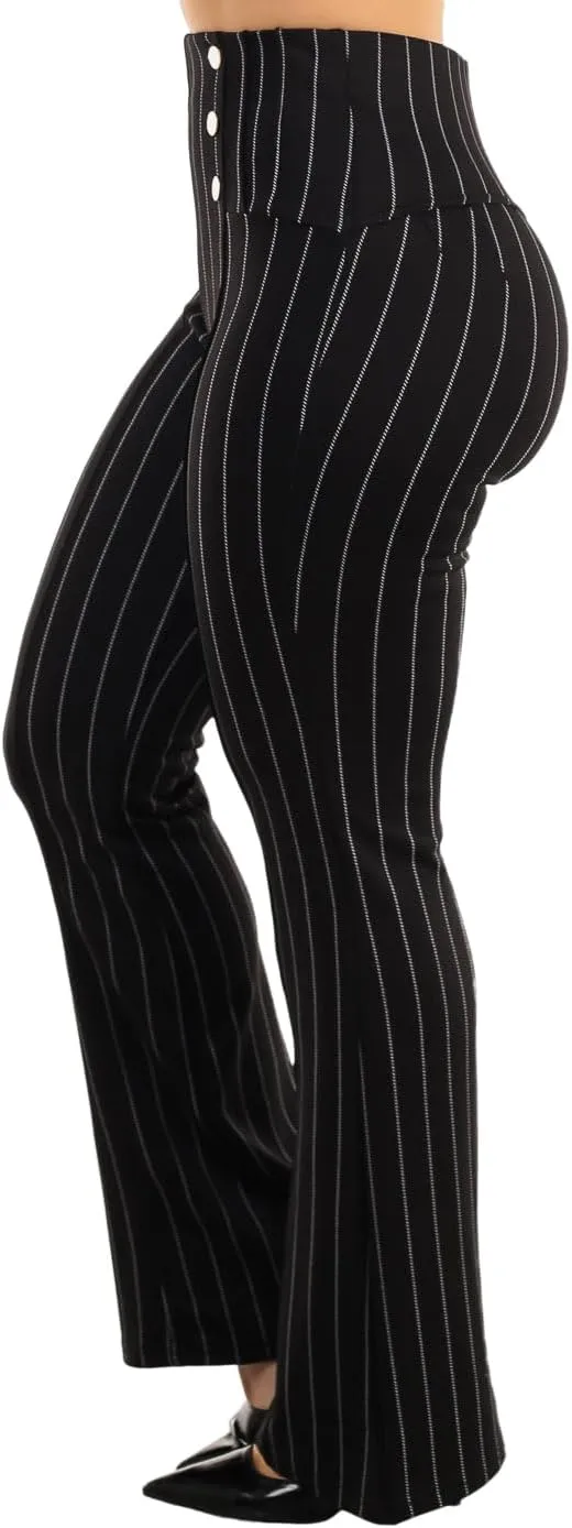Moda Xpress Women's Juniors High Waist Pull On Stretchy Butt Lifting Black, Plaid, Printed Skinny Pants 10596R