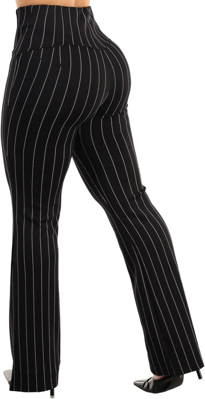 Moda Xpress Women's Juniors High Waist Pull On Stretchy Butt Lifting Black, Plaid, Printed Skinny Pants 10596R