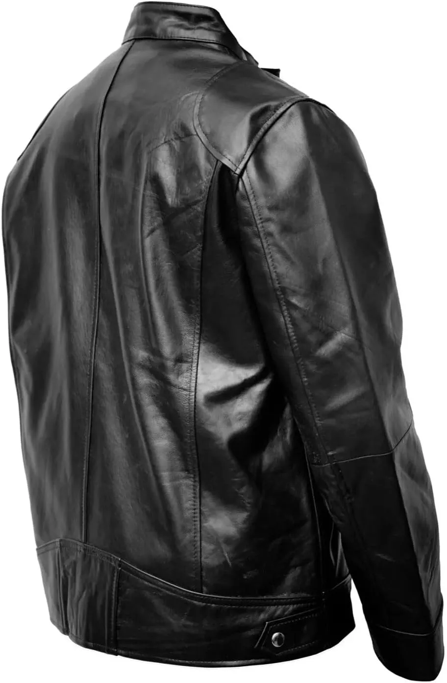 Motorcycle Leather Jacket Men Cafe Racer Distressed Black Leather Jacket For Men Vintage leather jacket Men