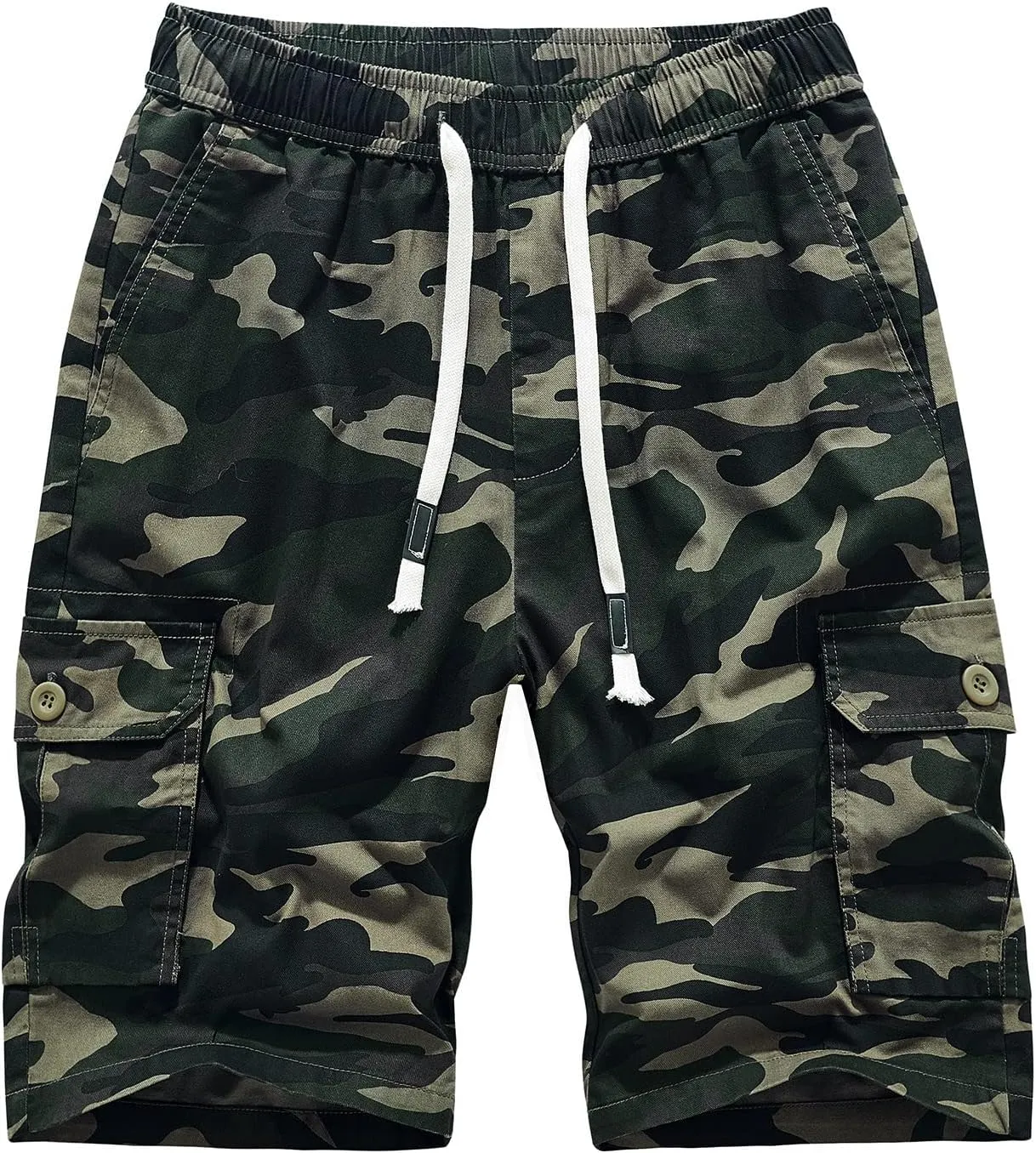 Muscularfit Cotton Gym Shorts for Men 2023 Casual Drawstring Elastic Waist Camouflage Cargo Shorts Summer Work Linen Short
