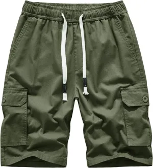 Muscularfit Cotton Gym Shorts for Men 2023 Casual Drawstring Elastic Waist Camouflage Cargo Shorts Summer Work Linen Short