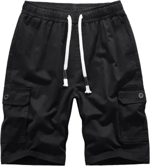 Muscularfit Cotton Gym Shorts for Men 2023 Casual Drawstring Elastic Waist Camouflage Cargo Shorts Summer Work Linen Short