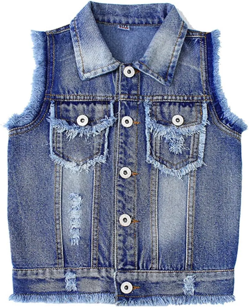 NABER Kids Boys' Fashion Sleeveless Outerwear Denim Jacket Vest Age 4-13 Years