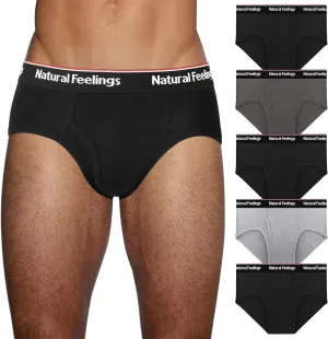 Natural Feelings Mens Underwear Briefs Mens Cotton Briefs for Men Pack with Fly