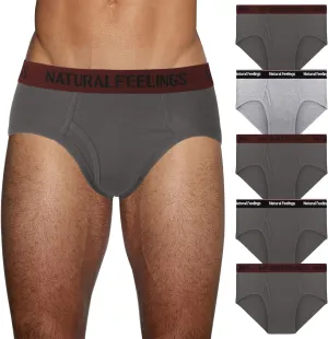 Natural Feelings Mens Underwear Briefs Mens Cotton Briefs for Men Pack with Fly
