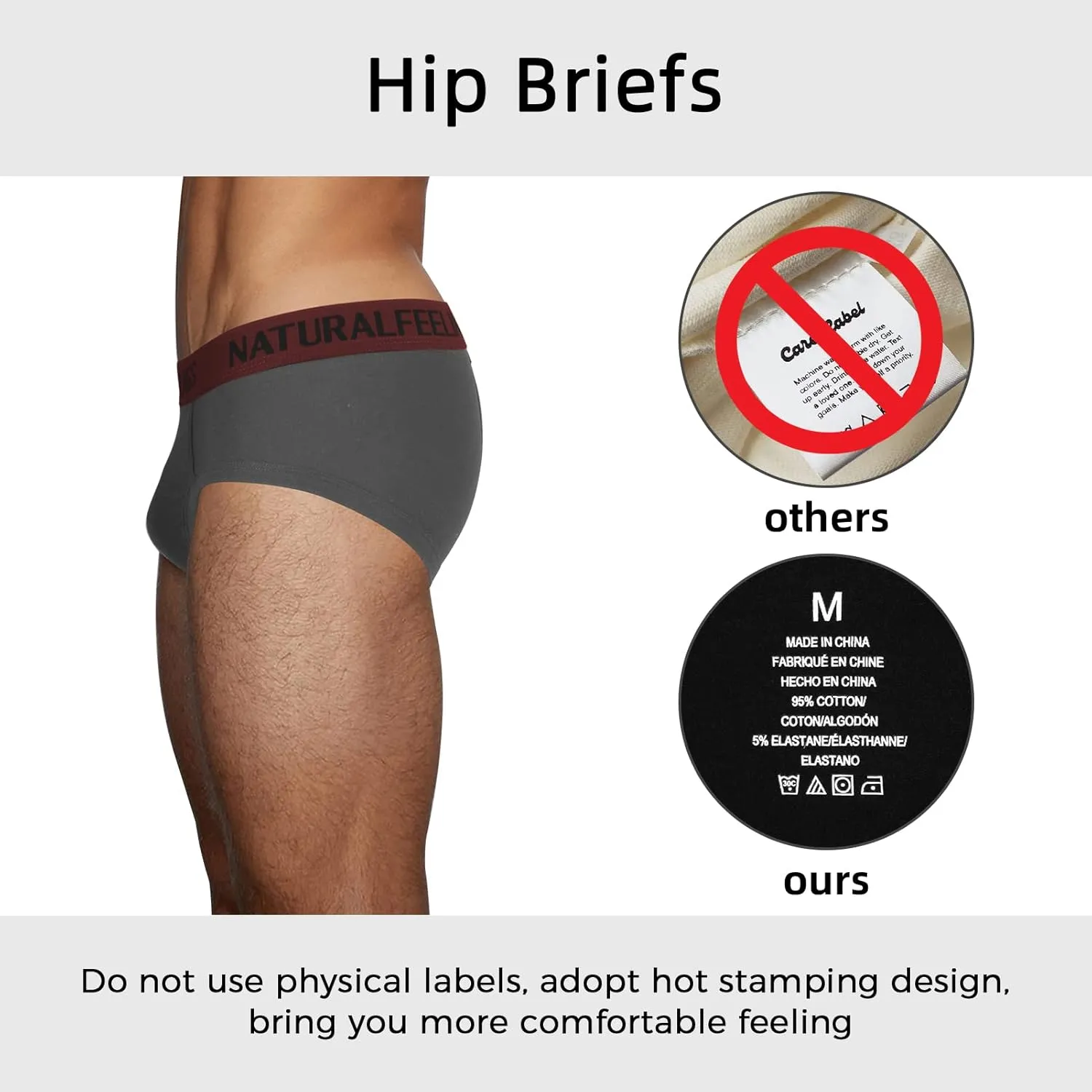 Natural Feelings Mens Underwear Briefs Mens Cotton Briefs for Men Pack with Fly
