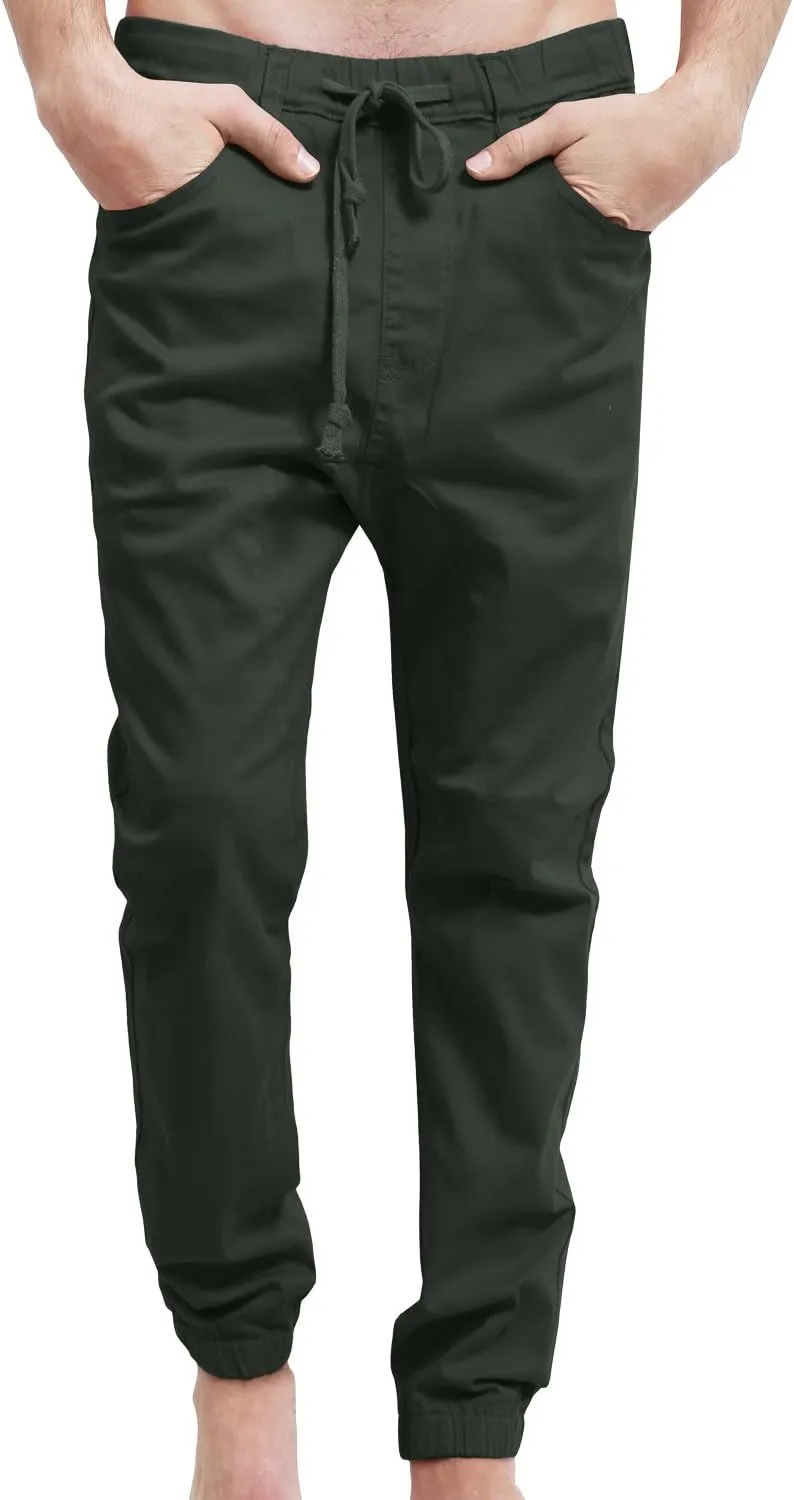 NE PEOPLE Mens Lightweight Casual Comfy Harem Slim Fit Adjustable Jogger Pants Joggers (S-5XL)