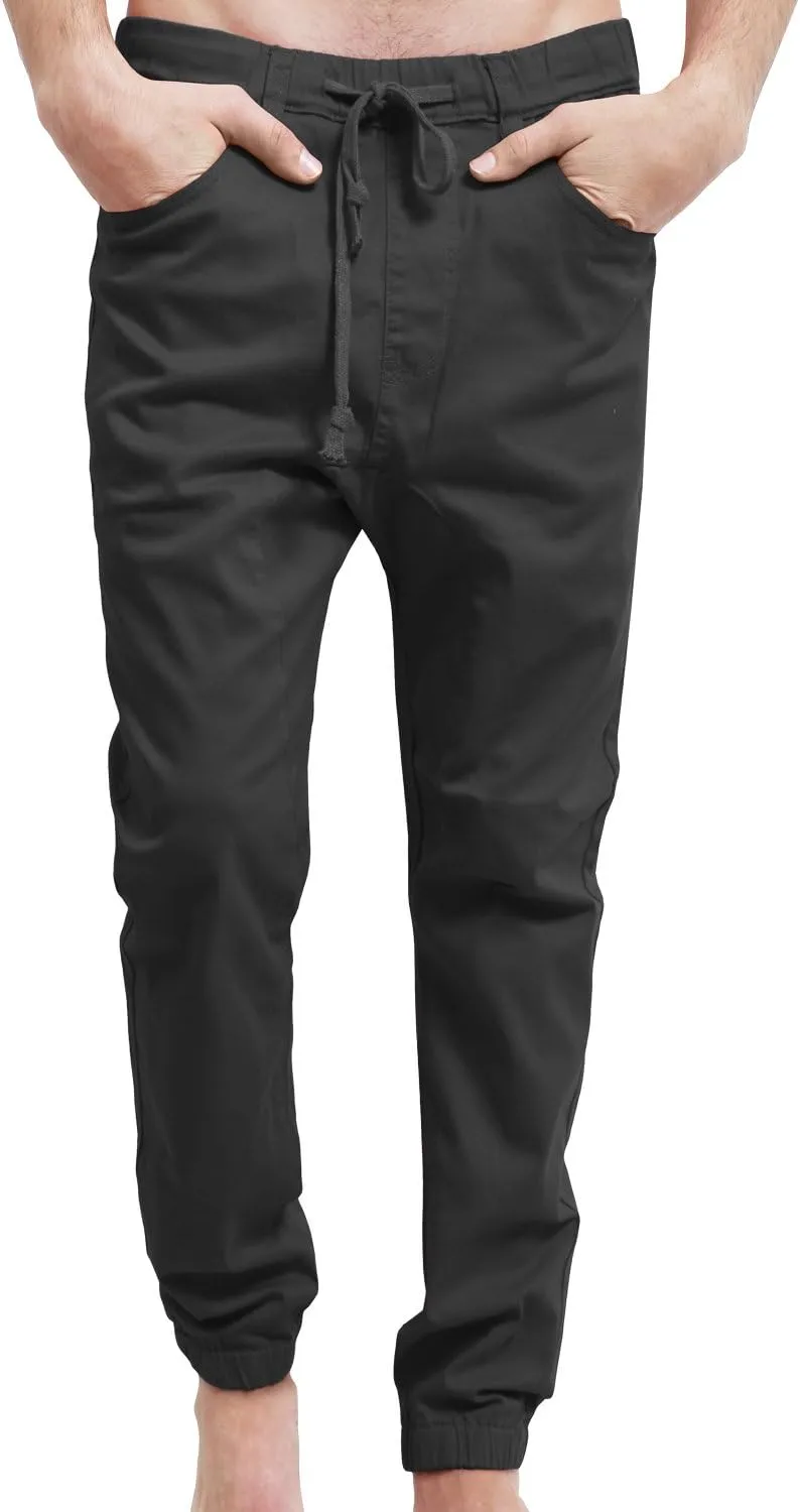NE PEOPLE Mens Lightweight Casual Comfy Harem Slim Fit Adjustable Jogger Pants Joggers (S-5XL)