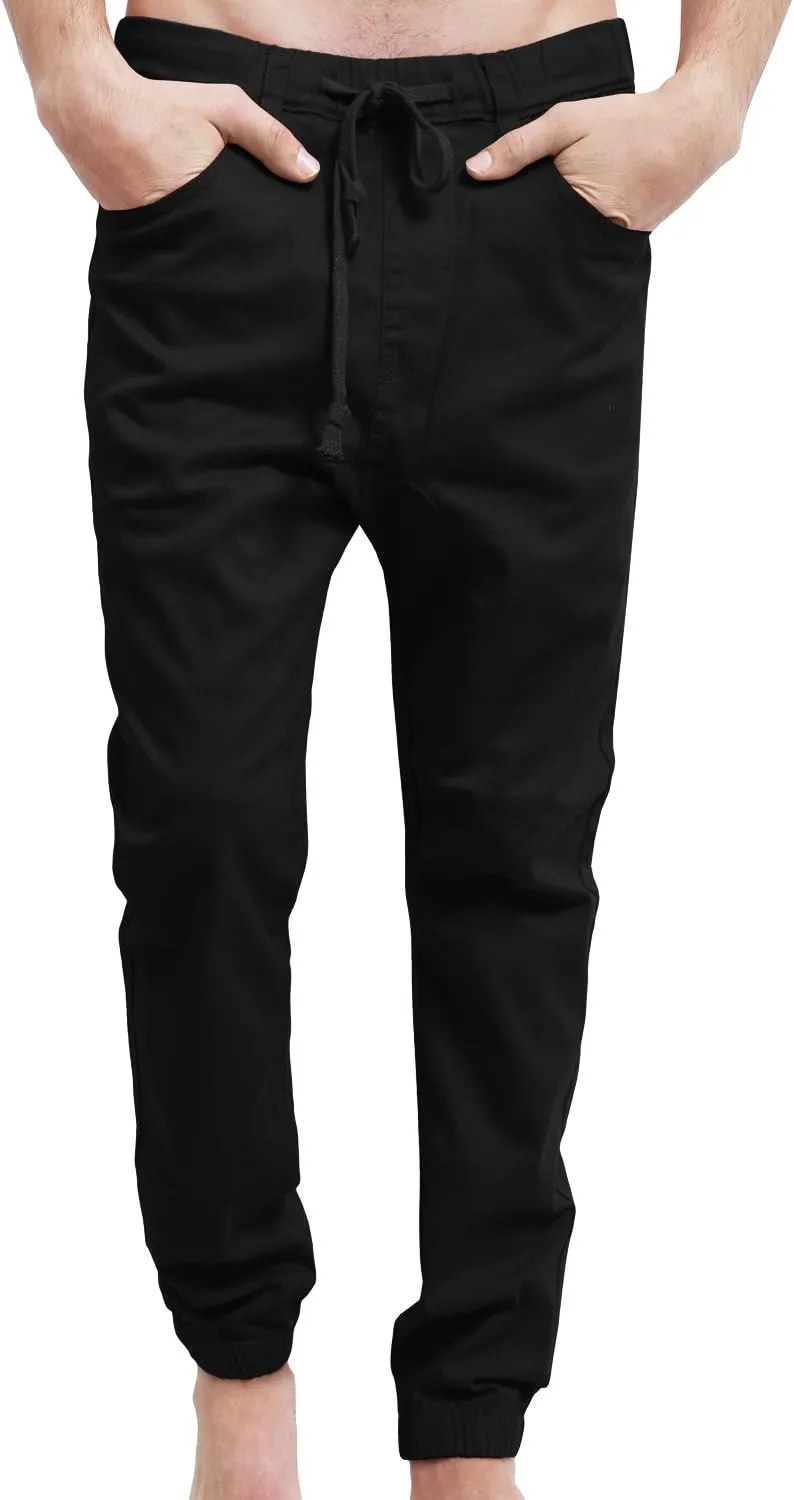 NE PEOPLE Mens Lightweight Casual Comfy Harem Slim Fit Adjustable Jogger Pants Joggers (S-5XL)
