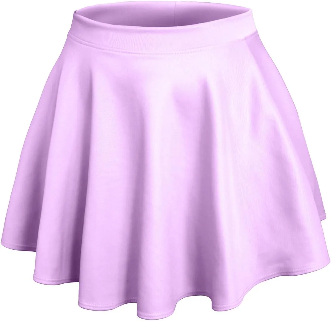 NE PEOPLE Womens Skater Skirt  Stretch Elastic Waist Casual Mini Flared Swing Pleated Skirts Made in USA S-3XL