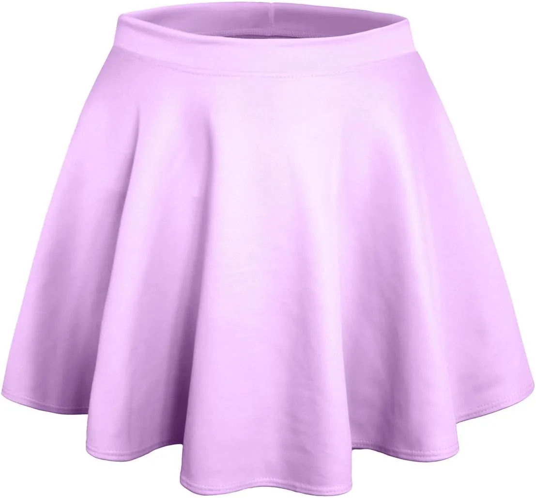 NE PEOPLE Womens Skater Skirt  Stretch Elastic Waist Casual Mini Flared Swing Pleated Skirts Made in USA S-3XL
