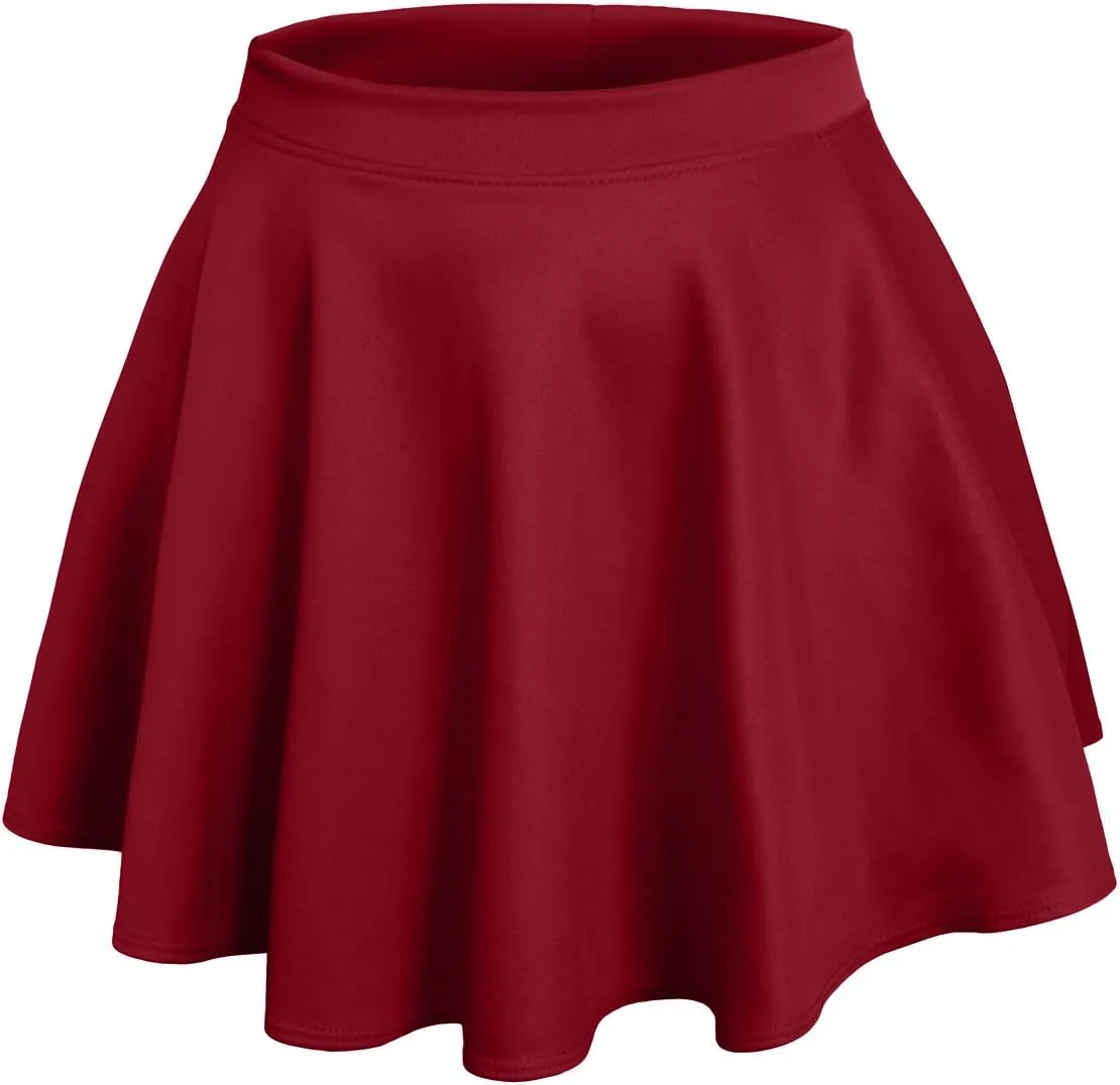 NE PEOPLE Womens Skater Skirt  Stretch Elastic Waist Casual Mini Flared Swing Pleated Skirts Made in USA S-3XL