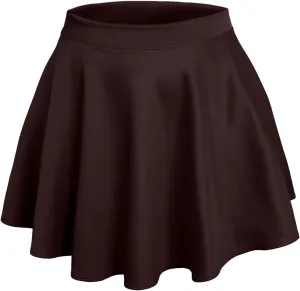 NE PEOPLE Womens Skater Skirt  Stretch Elastic Waist Casual Mini Flared Swing Pleated Skirts Made in USA S-3XL