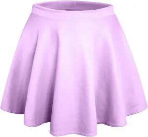 NE PEOPLE Womens Skater Skirt  Stretch Elastic Waist Casual Mini Flared Swing Pleated Skirts Made in USA S-3XL