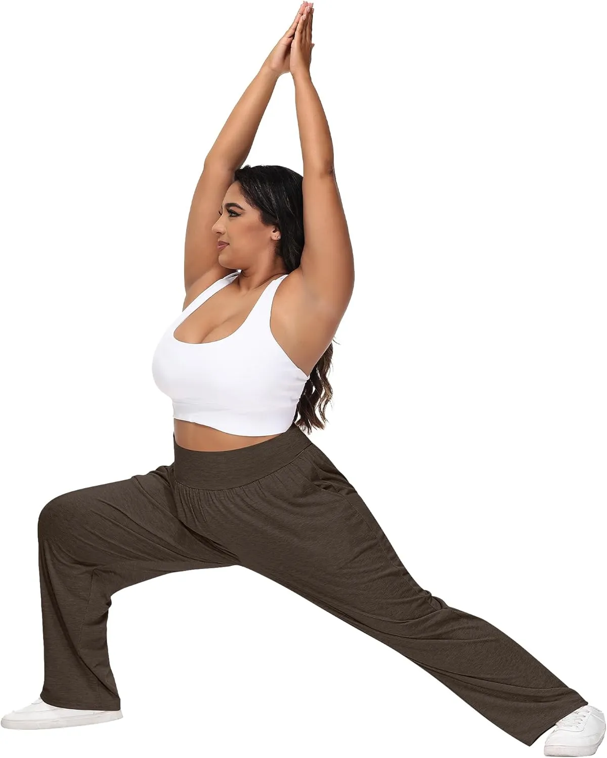 Neer 3 Pack Women Plus Size Wide Leg Yoga Pants High Waist Sweatpants Plus Size Palazzo Pants Lounge with Pockets