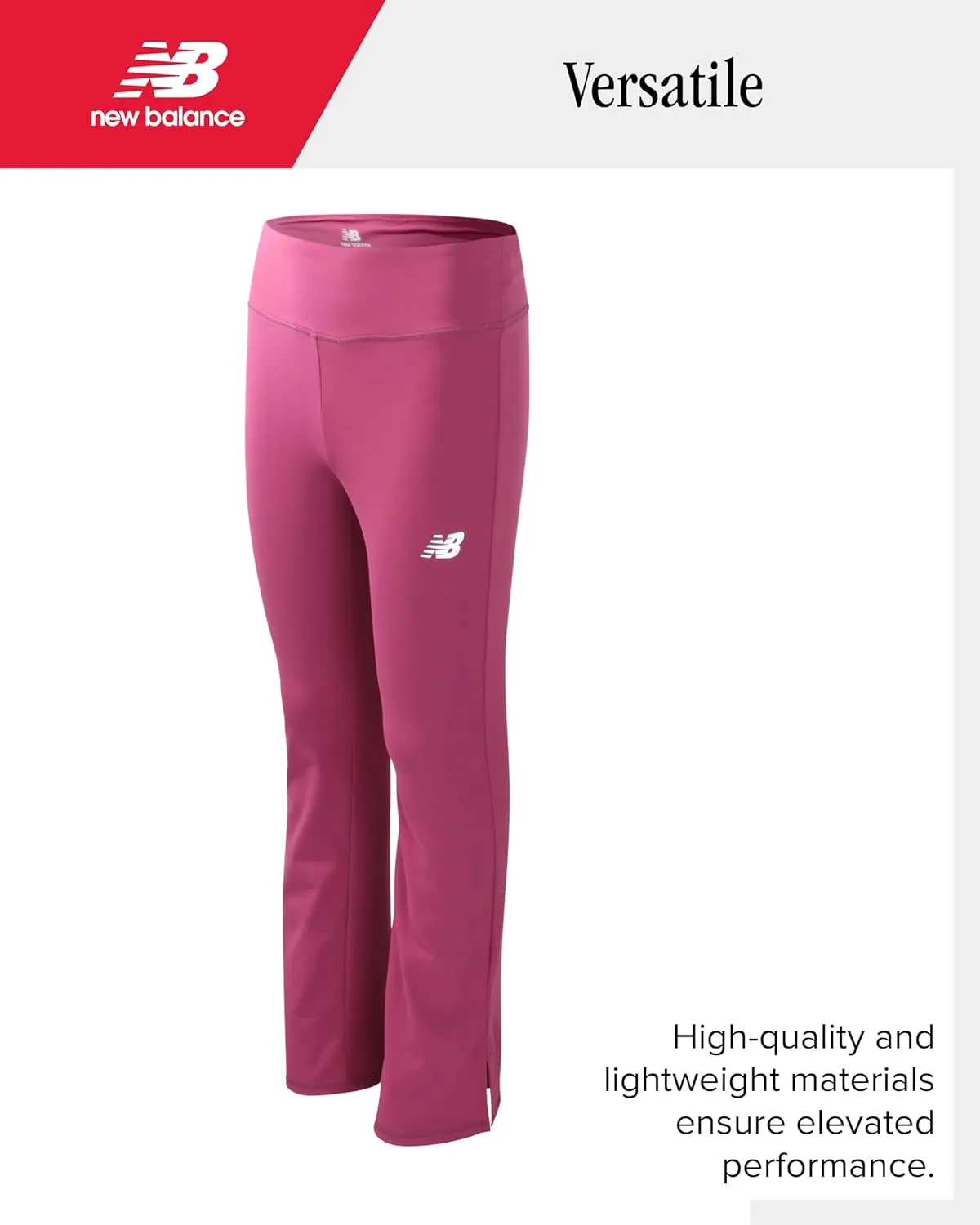New Balance Girls' Leggings - Bootcut Bell Bottom Flare Leggings - Yoga Pants for Girls: High Waisted, Non-See Through (7-16)