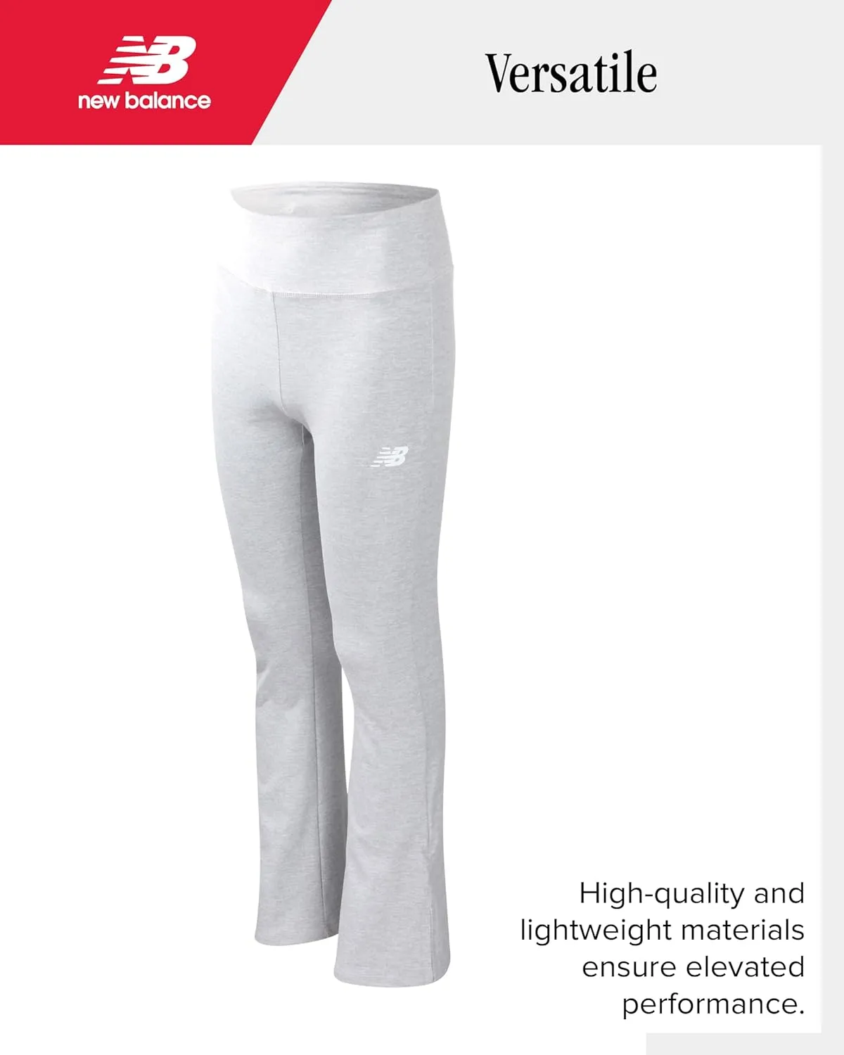 New Balance Girls' Leggings - Bootcut Bell Bottom Flare Leggings - Yoga Pants for Girls: High Waisted, Non-See Through (7-16)