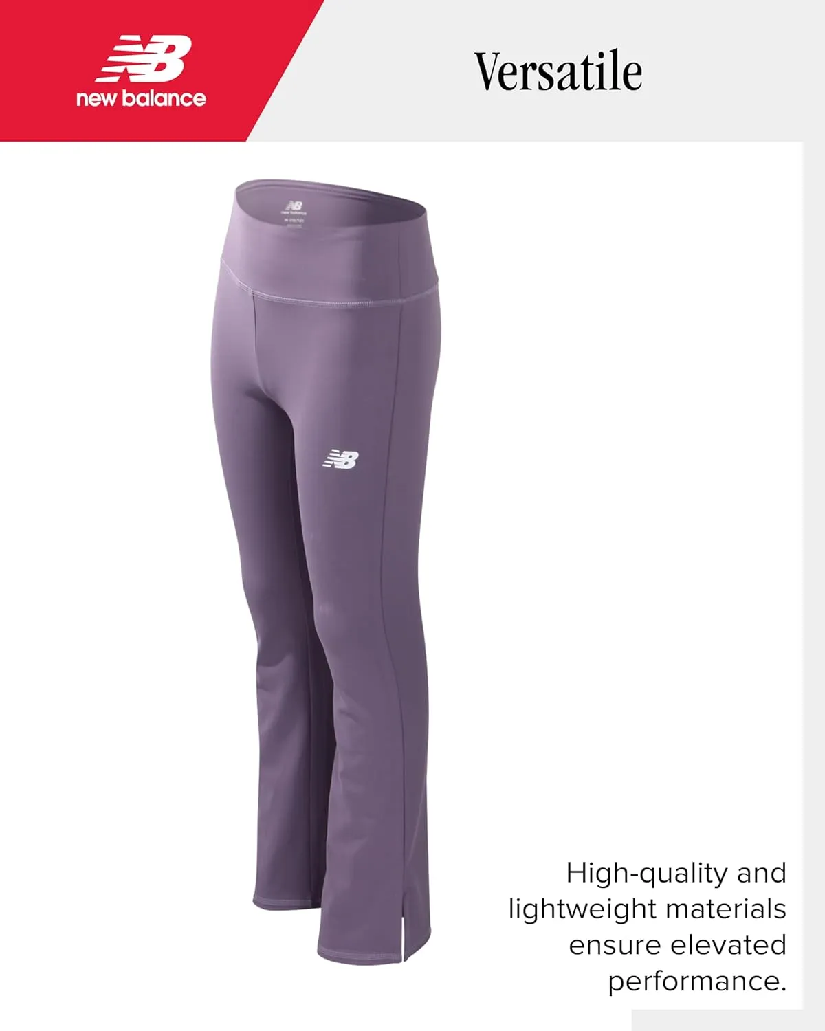 New Balance Girls' Leggings - Bootcut Bell Bottom Flare Leggings - Yoga Pants for Girls: High Waisted, Non-See Through (7-16)