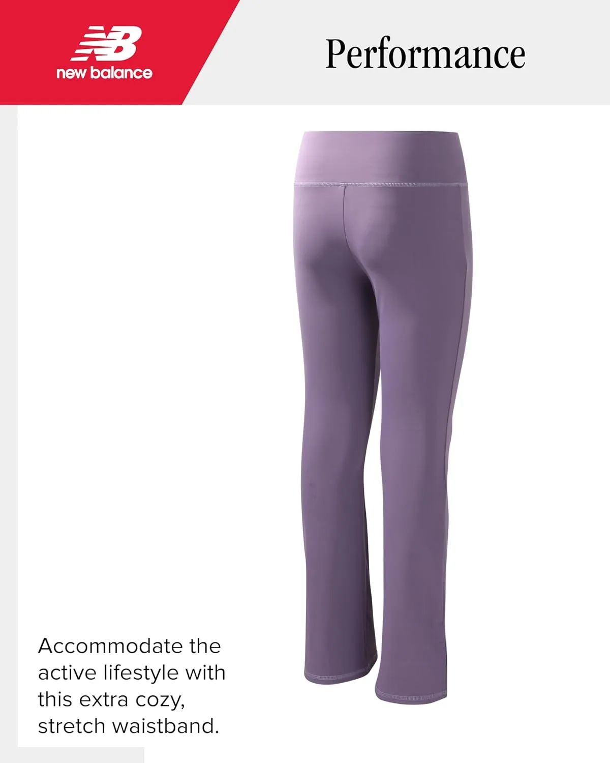 New Balance Girls' Leggings - Bootcut Bell Bottom Flare Leggings - Yoga Pants for Girls: High Waisted, Non-See Through (7-16)