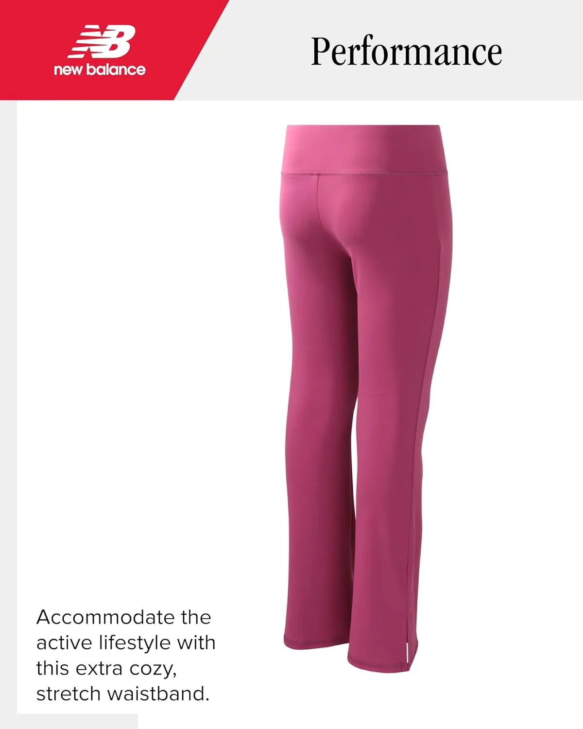 New Balance Girls' Leggings - Bootcut Bell Bottom Flare Leggings - Yoga Pants for Girls: High Waisted, Non-See Through (7-16)