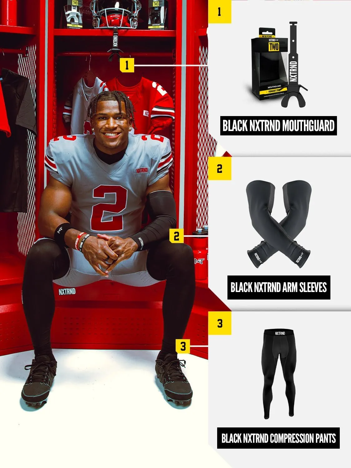 Nxtrnd Core Men's Compression Pants, Tights for Football