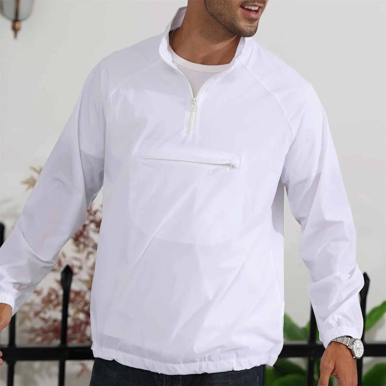 Opomelo Men's Athletic Quarter Zip Pullover Golf Hiking Running Lightweight Jacket Workout Sweatshirt With Pocket