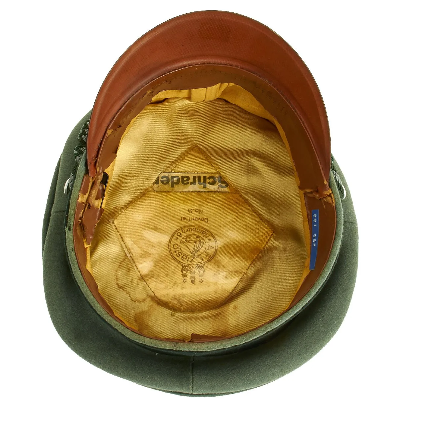 Original German WWII Named Customs Officer Visor Cap by A. F. Cziasto