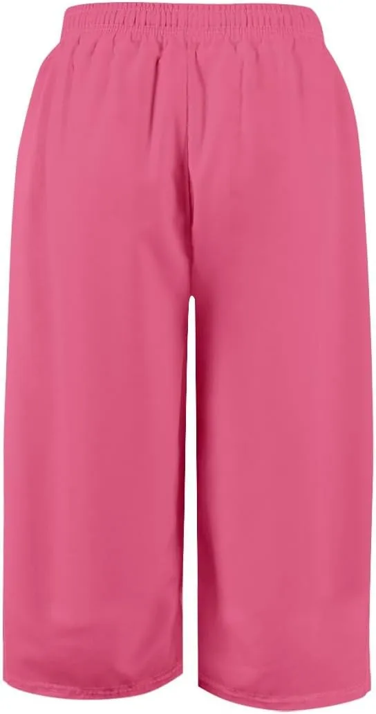 Oversized Casual Pants for Girls Plain Baggy Wide Leg Palazzo Trousers Kids Drawstring Elastic Fall Casual Pants