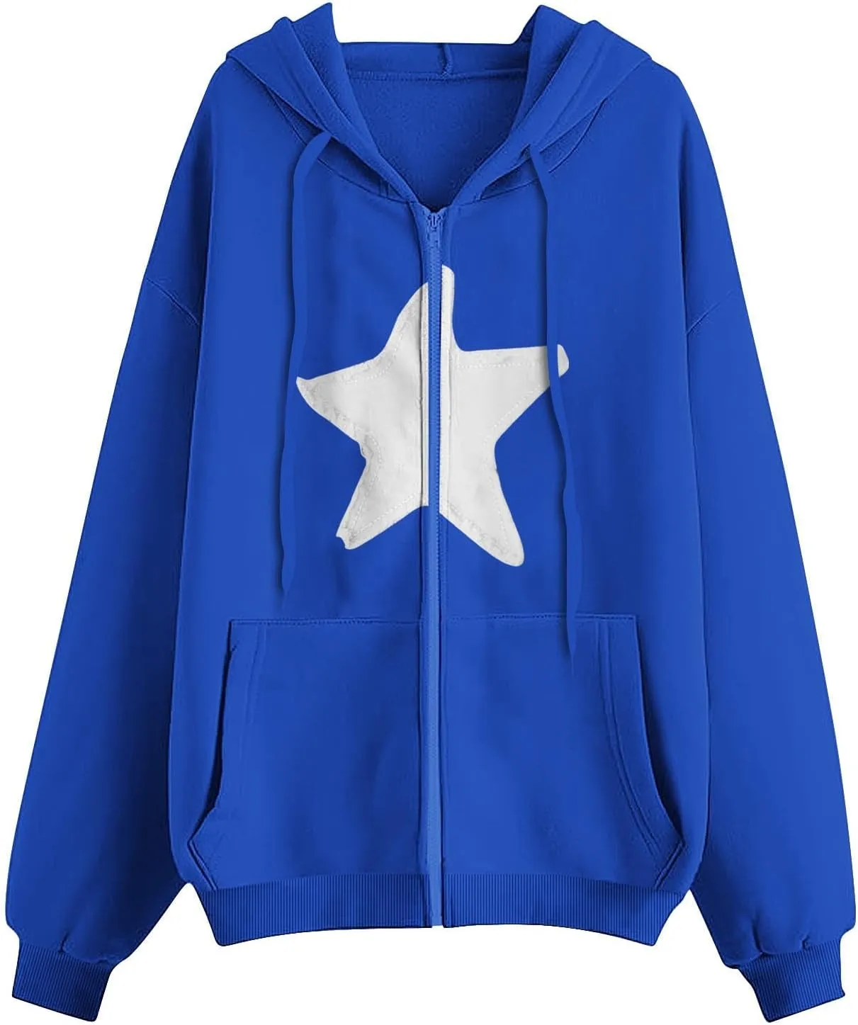 Oversized Sweatshirt For Women Long Sleeve Fashion Graphic Design Hoodies Casual Zip Up Fleece Sweatshirts