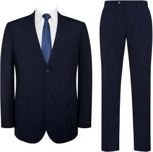 P&L Men's 2 Piece Slim Fit Suit Set - Stretch Waistband Pants & Two Button Blazer Jacket