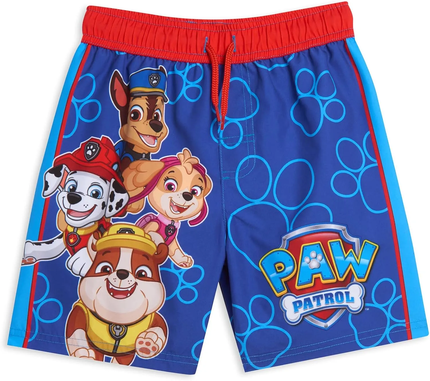 Paw Patrol Rubble Marshall Chase Pullover Rash Guard and Swim Trunks Outfit Set Toddler to Little Kid