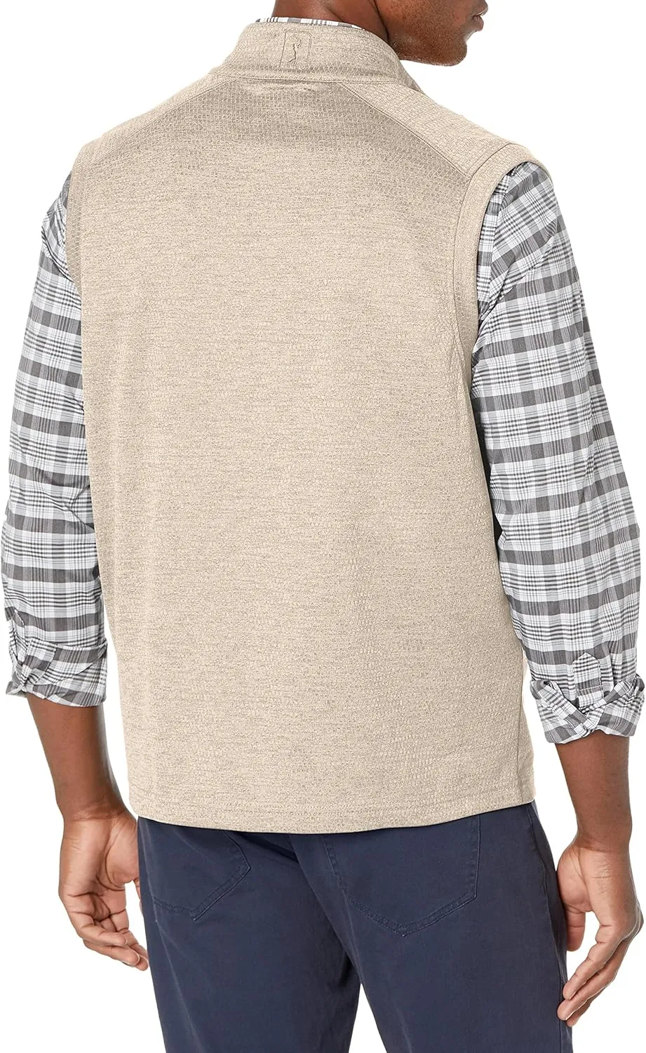 PGA TOUR Men's Textured Fleece Full Zip Vest Base Layer
