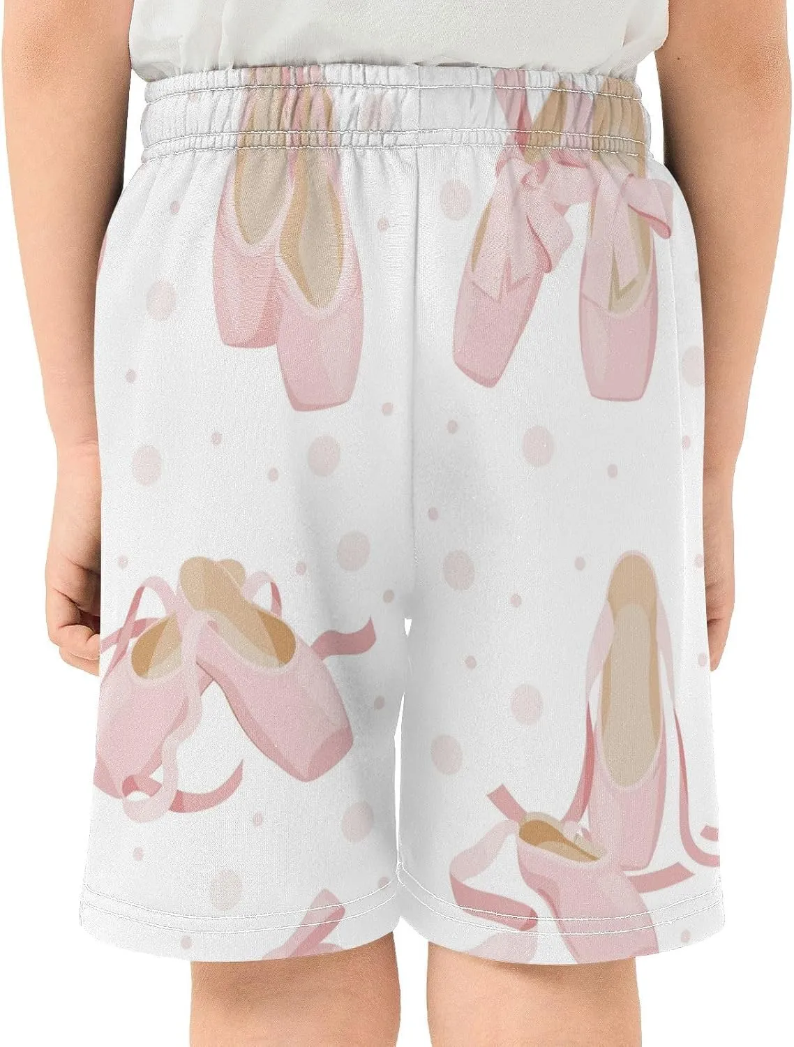 Pink Ballet Shoes Bow Boys Athletic Shorts Kids Basketball Shorts Gym Short for Summer XL