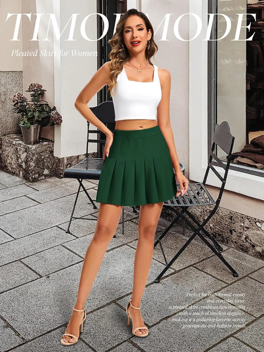Pleated Skirts for Women Mini High Waist Skater Tennis Skirt A-line Cheerleader Skirt