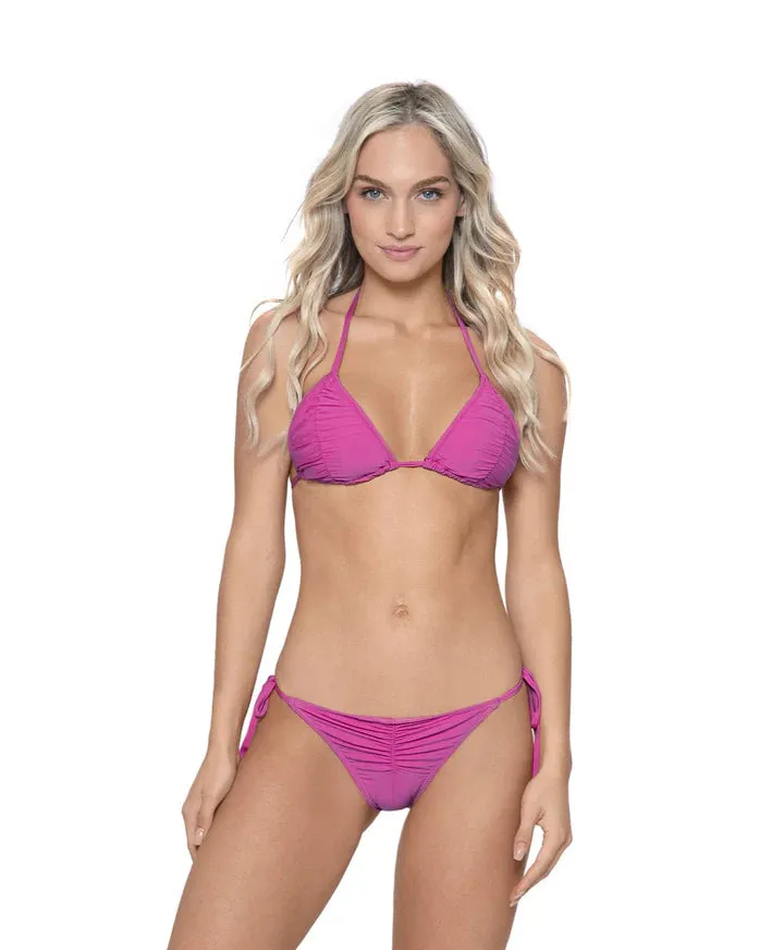 PQ Cosmo Pink Ruched Triangle Bikini Top FINAL SALE