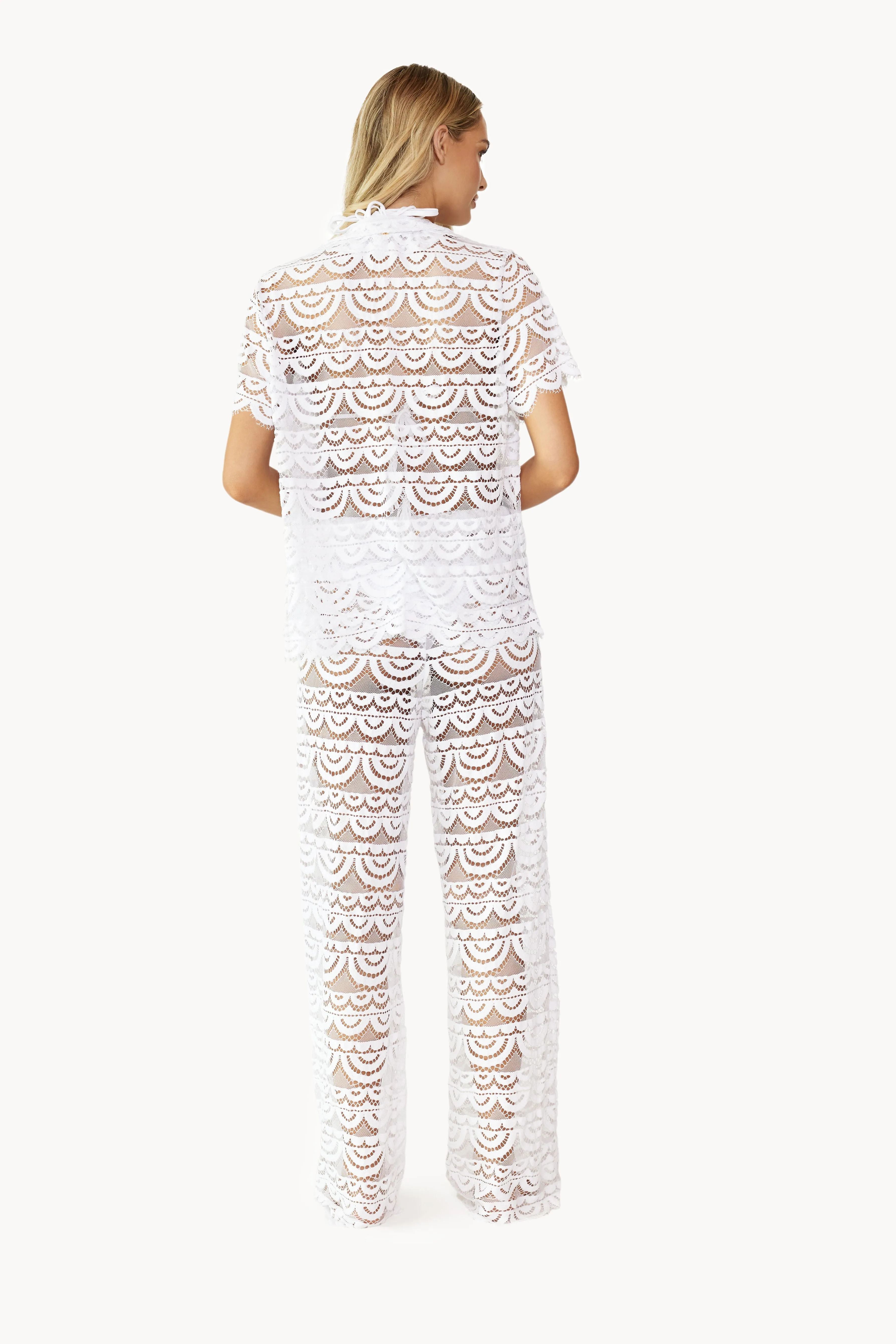 PQ Water Lily Lace Button Top
