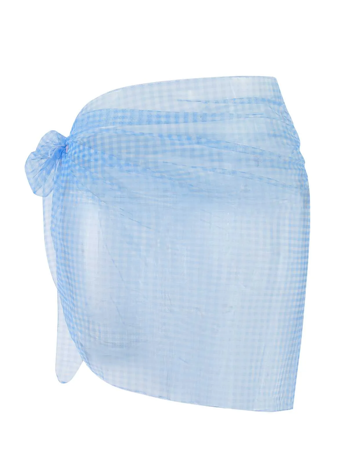 [Pre-Sale] Blue 1950s Plaids Mesh Cover-Up